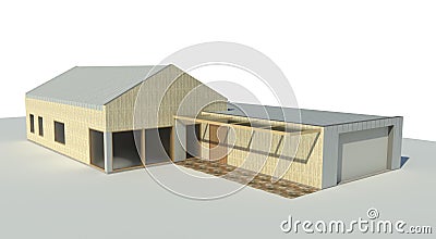 Render: bungalow Stock Photo