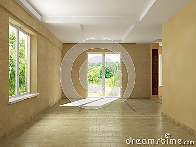 Render empty interior Stock Photo