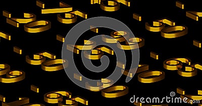 Render with gold numbers with minuses Stock Photo