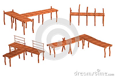 Render of landing stages Stock Photo