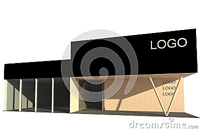 Render of the modern shopping mall Stock Photo