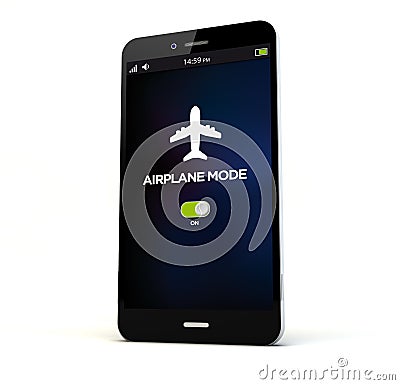 airplane mode phone Stock Photo