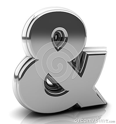 Render silver ampersand Stock Photo