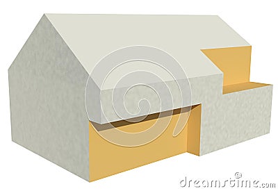 Render: single family house Stock Photo