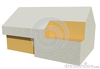 Render: single family house Stock Photo