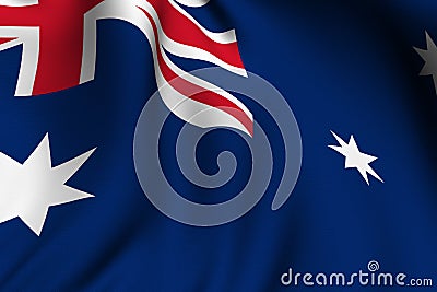 Rendered Australian Flag Stock Photo