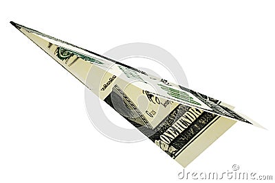 Rendered money dollars airplane Stock Photo