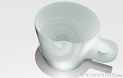 Rendering background of a white cup with shadow Stock Photo