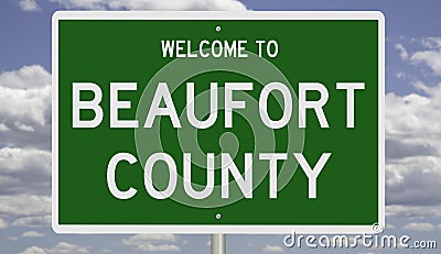 Highway sign for Beaufort County Stock Photo