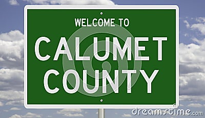 Road sign for Calumet County Stock Photo