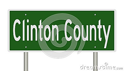 Road sign for Clinton County Stock Photo