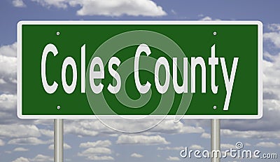 Road sign for Coles County Stock Photo