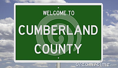 Road sign for Cumberland County Stock Photo