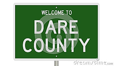 Road sign for Dare County Stock Photo