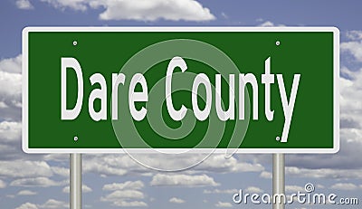 Road sign for Dare County Stock Photo