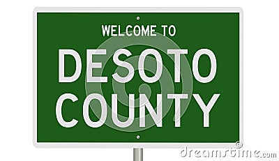 Road sign for Desoto County Stock Photo