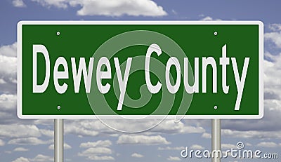 Road sign for Dewey County Stock Photo