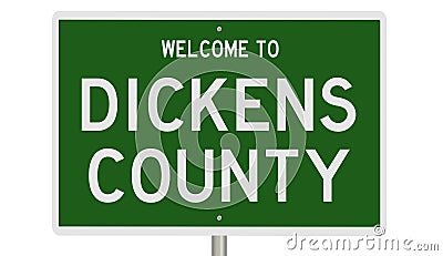 Road sign for Dickens County Stock Photo