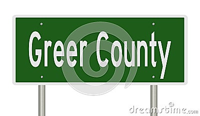 Road sign for Greer County Stock Photo