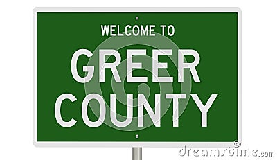 Road sign for Greer County Stock Photo