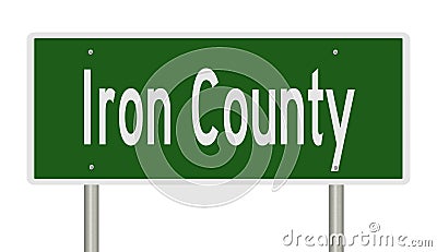 Road sign for Iron County Stock Photo