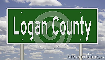 Road sign for Logan County Stock Photo
