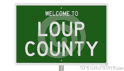 Road sign for Loup County Stock Photo