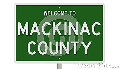 Road sign for Mackinac County Stock Photo