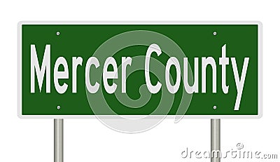 Road sign for Mercer County Stock Photo