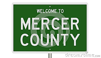 Road sign for Mercer County Stock Photo