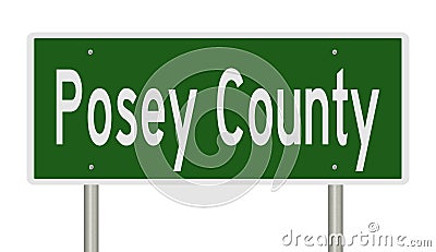 Road sign for Posey County Stock Photo