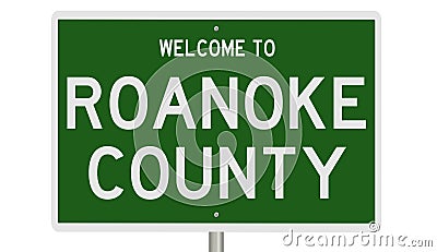 Road sign for Roanoke County Stock Photo