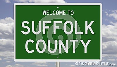 Road sign for Suffolk County Stock Photo