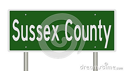 Road sign for Sussex County Stock Photo