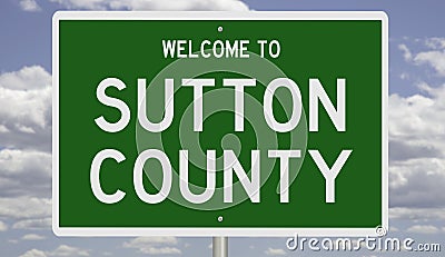 Road sign for Sutton County Stock Photo