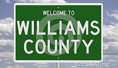 Road sign for Williams County Stock Photo