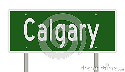 Highway sign for Calgary Alberta Canada Stock Photo