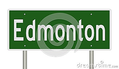 Highway sign for Edmonton Alberta Canada Stock Photo