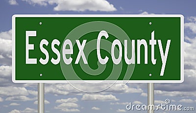 Highway sign for Essex County Massachusetts Stock Photo