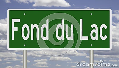 Highway sign for Fond du Lac Wisconsin Stock Photo