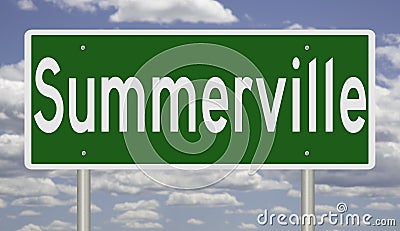 Highway sign for Summerville Stock Photo