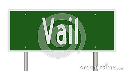 Highway sign for Vail Colorado Stock Photo