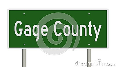 Highway sign for Gage County Nebraska Stock Photo