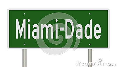 Highway sign for Miami-Dade Florida Stock Photo