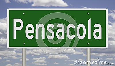 Highway sign for Pensacola Florida Stock Photo