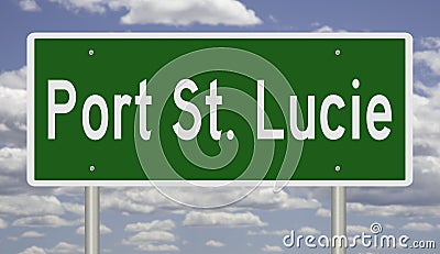 Highway sign for Port St. Lucie Florida Stock Photo