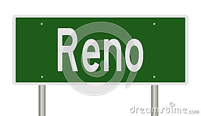 Road sign for Reno Nevada Stock Photo