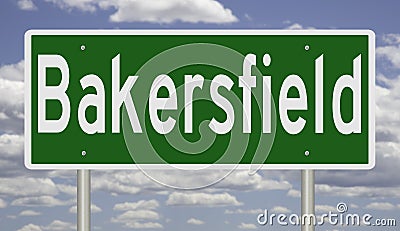 Highway sign for Bakersfield California Stock Photo