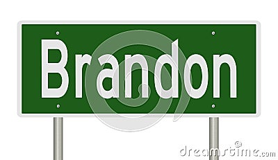 Highway sign for Brandon Manitoba Stock Photo