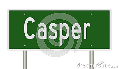 Highway sign for Casper Wyoming Stock Photo